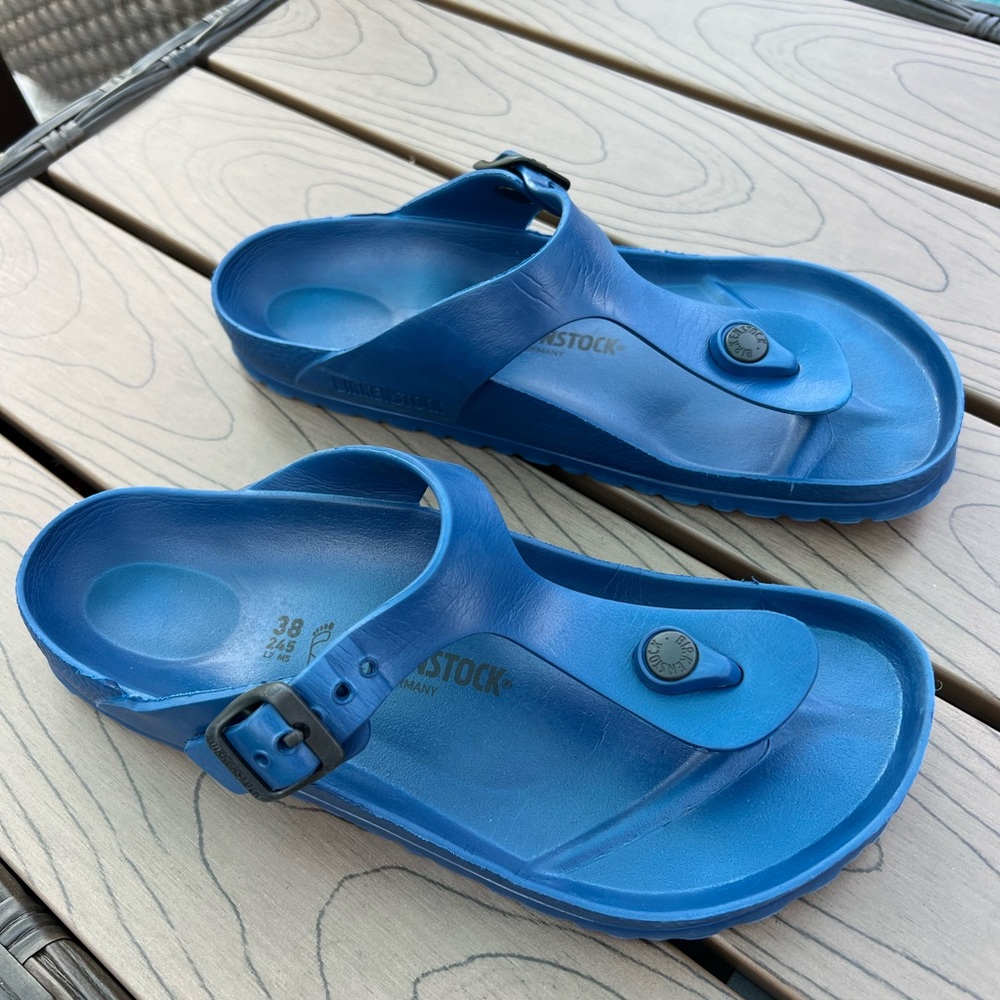 Birkenstock Gizeh Women’s Sz 38 Navy Blue Sandals